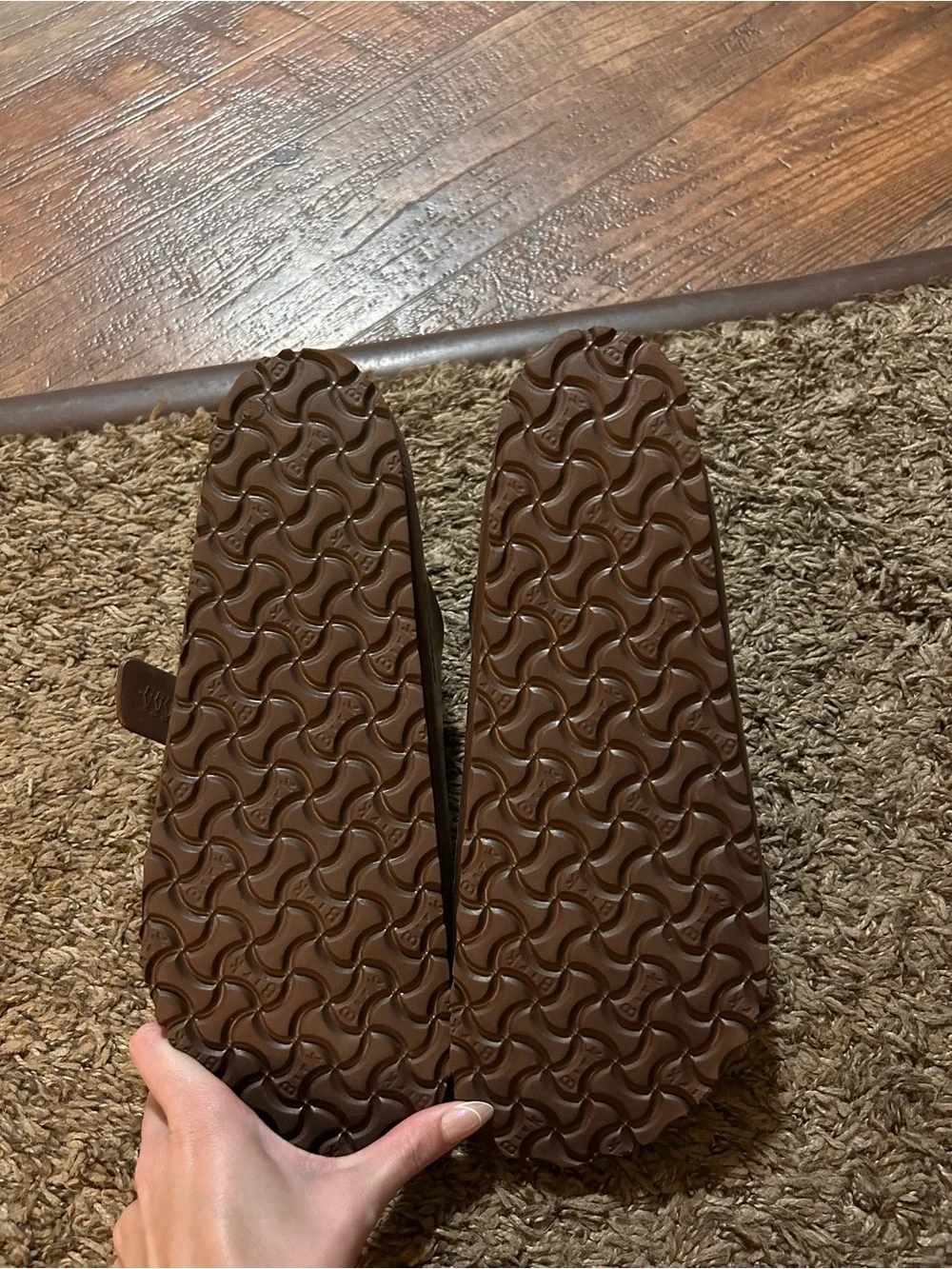 Brown Birkenstock Arizona rubber sandals — size men’s 12